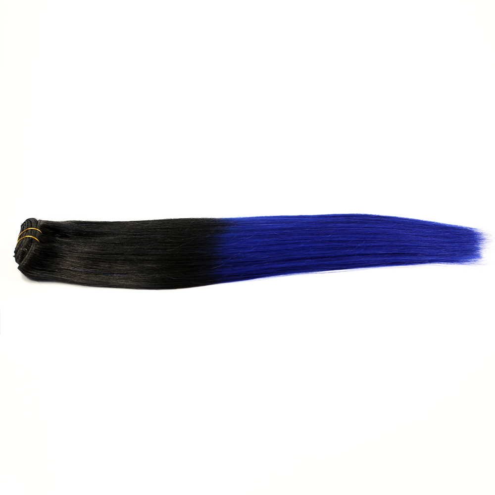 Clip in ombre color human hair extensions cheap and fashion YL055